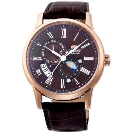 klasyczny męski Zegarek Orient RA-AK0009T10B Sun & Moon Automatic na pasku