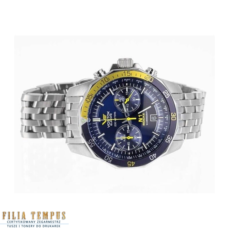 sportowy męski Zegarek Vostok Europe N1 ROCKET 6S21-2255253 B na bransolecie
