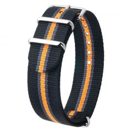 Pasek HIRSCH Rush czarny/szary/pomarancz. 40406052-2-20 tekstylny NATO 20 mm