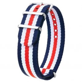 Pasek HIRSCH Rush niebieski/bialy/czerwony 40406028-2-20 tekstylny NATO 20 mm - Paski HIRSCH