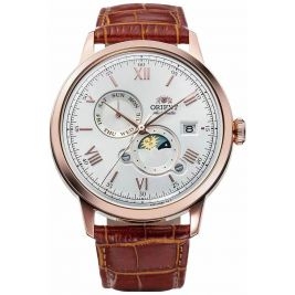 klasyczny męski Zegarek Orient Automatic Classic Sun & Moon Bambino RA-AK0801S10B na pasku