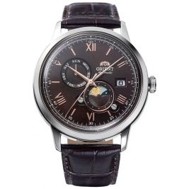 klasyczny męski Zegarek Orient Automatic Classic Sun & Moon Bambino RA-AK0804Y10B na pasku