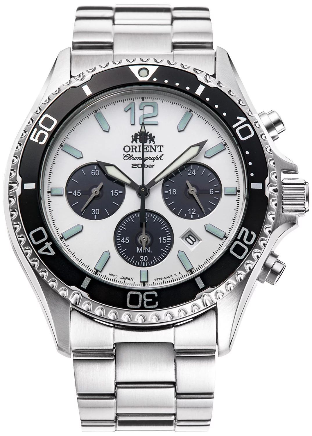 Zegarek Orient Mako Solar RA-TX0203S10B Chronograph Panda - Zegarki