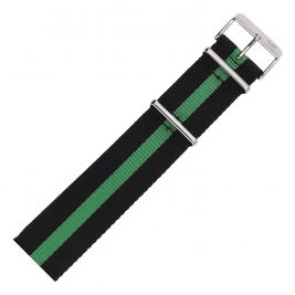 Pasek Vostok Europe Anchar - Nylon 7242 czarny z zielonym śr. błyszcząca kl.