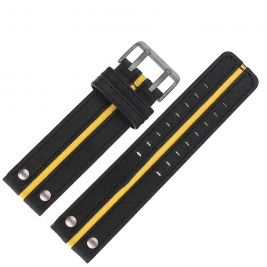 Pasek Vostok Europe Expedition - Skóra 5196 czarny z żółtym śr. matowa kl. - Paski i bransolety VOSTOK