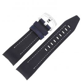 Pasek Vostok Europe Lunokhod - Skóra A630 niebieski z białym p. błyszcąca kl. - Paski i bransolety VOSTOK