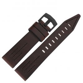 Pasek Vostok Europe SSN-571 - Skóra C611 brązowy z czarnym p. czarna kl. - Paski i bransolety VOSTOK
