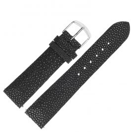 Pasek Vostok Europe Undine - Skóra płaszczki - czarny stalowa kl. - Paski i bransolety VOSTOK