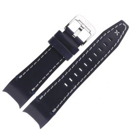 Pasek Vostok Europe Atomic Age - Skóra (A700) niebieski z białym p. stalowa kl. - Paski i bransolety VOSTOK