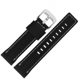 Pasek Vostok Europe Expedition - Skóra (A729) czarny z szarym p. stalowa kl. - Paski i bransolety VOSTOK