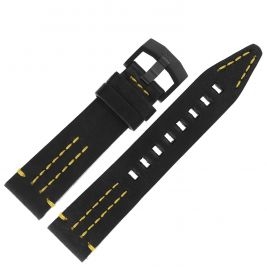 Pasek Vostok Europe Rocket N1 - Skóra (C417) czarny z żółtym p. czarna kl. - Paski i bransolety VOSTOK