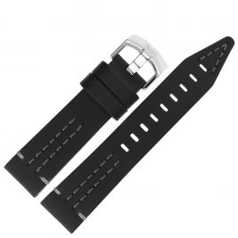 Pasek Vostok Europe Rocket N1 - Skóra (E711) czarny z szarym p. błyszcząca kl. - Paski i bransolety VOSTOK