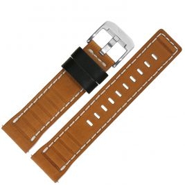 Pasek Vostok Europe Systema - Skóra (A722) kremowy z białym p. stalowa kl. - Paski i bransolety VOSTOK