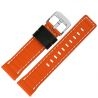 Pasek Vostok Europe Systema - Skóra (A723) pomarańczowy z białym p. stalowa kl. - Paski i bransolety VOSTOK