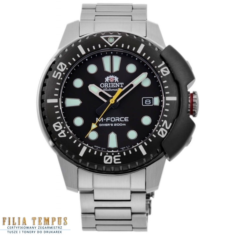 sportowy męski Zegarek Orient M-Force Automatic RA-AC0L01B00B na bransolecie