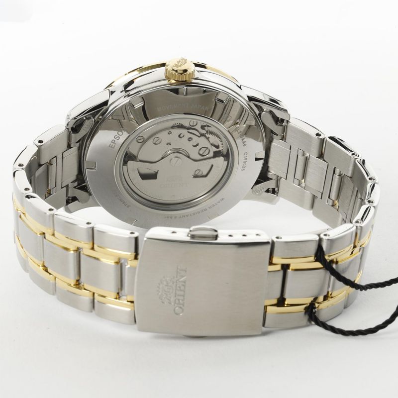klasyczny męski Zegarek Orient Sun &amp; Moon Automatic RA-AS0007S10B Open Heart na bransolecie