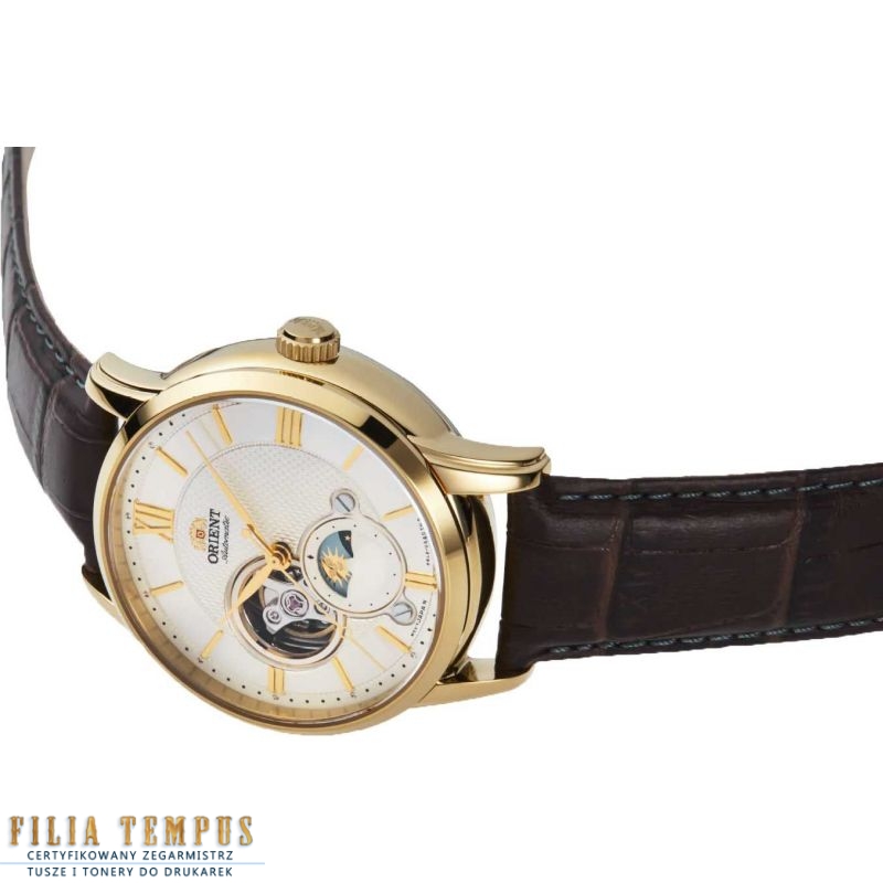 klasyczny męski Zegarek Orient Sun &amp; Moon Automatic RA-AS0010S30B Open Heart na pasku
