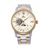klasyczny męski Zegarek Orient Sun & Moon Automatic RA-AS0007S10B Open Heart na bransolecie