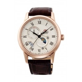 klasyczny męski Zegarek Orient RA-AK0007S10B Sun & Moon Automatic na pasku
