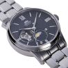 klasyczny męski Zegarek Orient Sun & Moon Automatic RA-AS0008B10B Open Heart na bransolecie