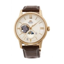 klasyczny męski Zegarek Orient Sun & Moon Automatic RA-AS0010S10B Open Heart na pasku
