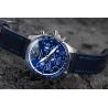 Duży sportowy męski Zegarek Vostok Europe Space Race Blue Chrono 6S20-325A742 na pasku skórzanym