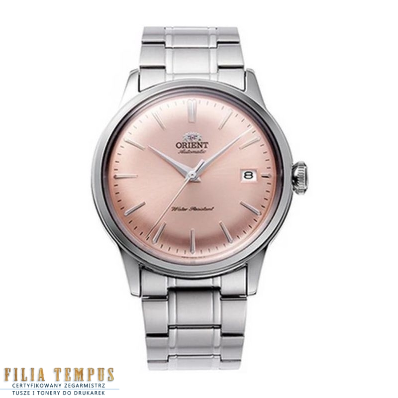 klasyczny męski Zegarek Orient Bambino RA-AC0M11Y30B Salmon na bransolecie stalowej klasyczny męski Zegarek Orient Bambino RA-AC0M11Y30B Salmon na bransolecie stalowej