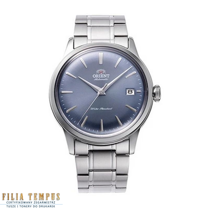 klasyczny męski Zegarek Orient Bambino RA-AC0M10L30B Blue na bransolecie stalowej klasyczny męski Zegarek Orient Bambino RA-AC0M10L30B Blue na bransolecie stalowej