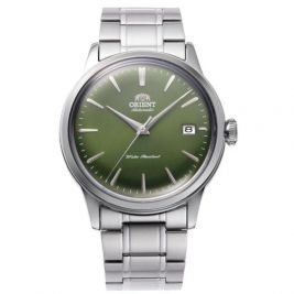 klasyczny męski Zegarek Orient Bambino RA-AC0M09E30B Olive na bransolecie stalowej