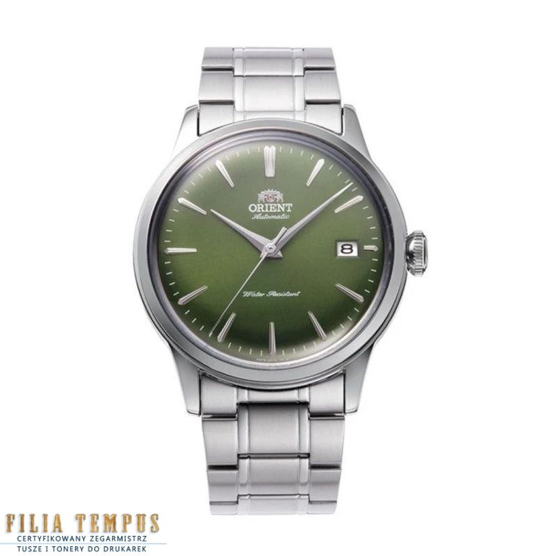 klasyczny męski Zegarek Orient Bambino RA-AC0M09E30B Olive na bransolecie stalowej klasyczny męski Zegarek Orient Bambino RA-AC0M09E30B Olive na bransolecie stalowej