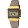casual uniseks Zegarek Casio Vintage A700WEGL-5AEF Iconic na pasku