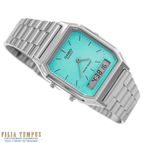 カシオ　ティファニーブルー文字盤　CASIO AQ-230A-2A2MQYES Zegarek Casio AQ-230A-2A2MQYES Tiffany Blue Vintage