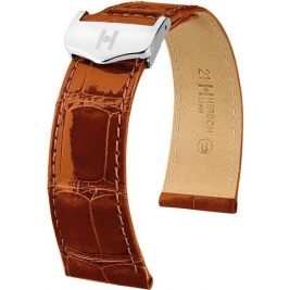 Pasek HIRSCH Savoir 07307470-2-2118 ze skóry krokodyla 21 mm - Paski HIRSCH