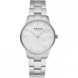 klasyczny damski Zegarek Obaku Denmark V247LXCWSC na bransolecie