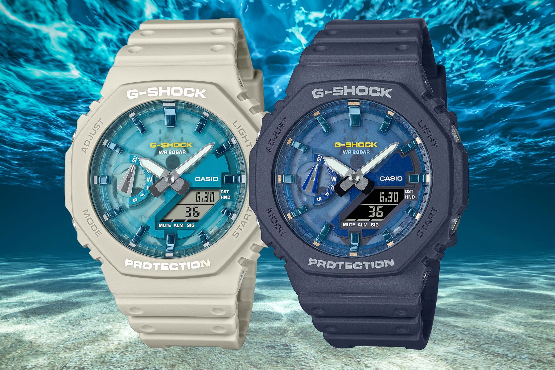 Casio G-Shock Oasis GA-110AS-5A – Orologio Analogico-Digitale Ispirato All'Oasi, Beige E Blu - 4