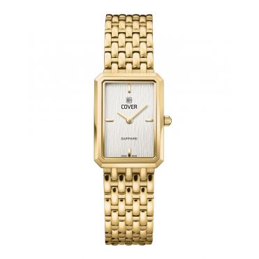 Pozłacany zegarek damski na bransolecie Cover Noble Square CO222.05 30mm