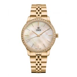 Elegancki zegarek damski do sukienki COVER Saraya Crystal Gold CO206.04