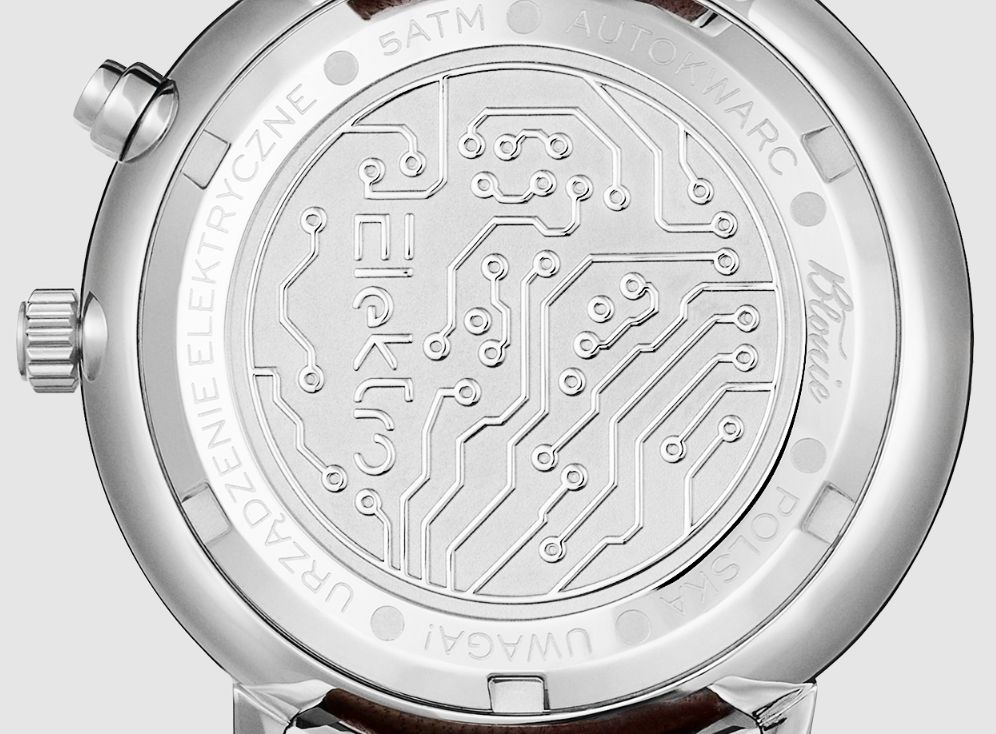 Grawerowany dekiel zegarka męskiego Błonie Elektro