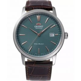 Elegancki zegarek do garnituru na pasku skórzanym Orient Classic Automatic RA-AC0F13E30B Contemporary