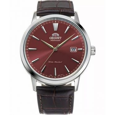 Elegancki zegarek do garnituru na pasku skórzanym Orient Classic Automatic RA-AC0F15R30B Contemporary