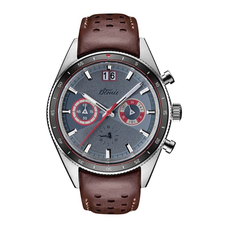 Sportowy zegarek męski z chronografem mechaquartz Błonie Super Sport Grafit