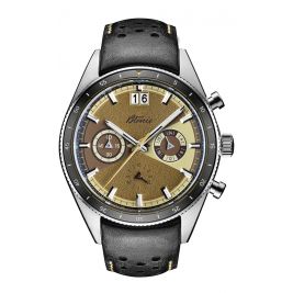 Sportowy zegarek męski z chronografem mechaquartz Błonie Super Sport Piasek