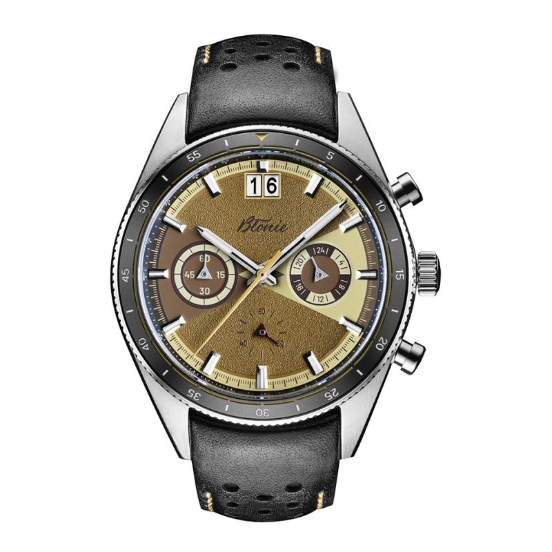 Sportowy zegarek męski z chronografem mechaquartz Błonie Super Sport Piasek