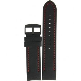 Pasek Vostok Europe Anchar - Skóra (4244) czarny z czerwonym p. czarna kl. - Paski i bransolety VOSTOK