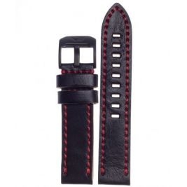 Pasek Vostok Europe Almaz - Skóra (C260) czarny z czerwonym p. czarna kl. - Paski i bransolety VOSTOK