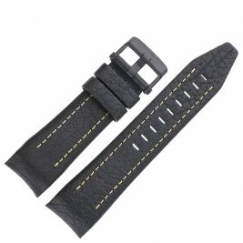 Pasek Vostok Europe Lunokhod - Skóra (C504) czarny z żółtym p. czarna kl. - Paski i bransolety VOSTOK