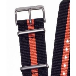 Pasek Vostok Europe Almaz - Nylon H263 czarny z pomarańczowym śr. matowa kl.