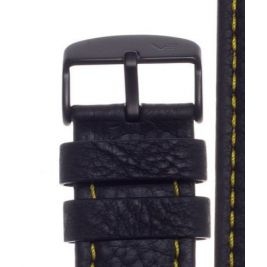 Pasek Vostok Europe Anchar - Skóra (4144) czarny z zółtym p. czarna kl. - Paski i bransolety VOSTOK