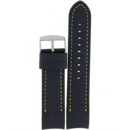 Pasek Vostok Europe Anchar - Skóra (5143) czarny z żółtym p. matowa kl. - Paski i bransolety VOSTOK