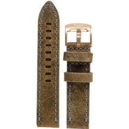 Pasek Vostok Europe Almaz - Skóra O266 brązowy z niebieskim p. różowa kl.